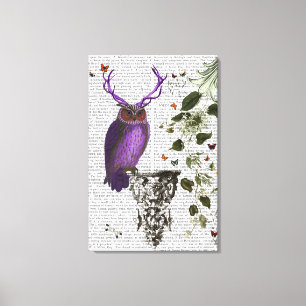 Toile Chouette pourpre avec Antlers