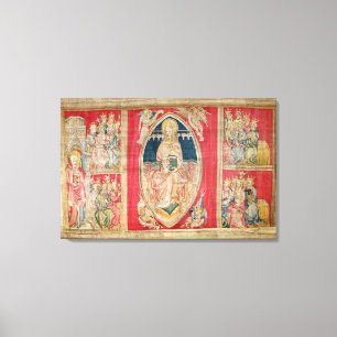 Toile Christ intronisé avec les bêtes apocalyptiques