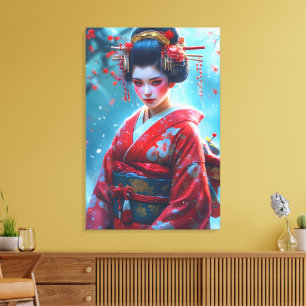 Toile Chuchotements d'une Maiko cramoisie
