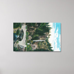 Toile Chutes de Multnomah avec pont Benson et route