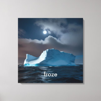 Toile Ciel nocturne de l'iceberg polaire