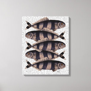 Toile Cinq poissons rayés
