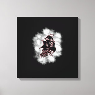 Toile cirée bateau pirate sous des cieux sombres