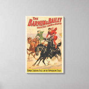 Toile Cirque Avec Des Hommes À Cheval.