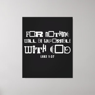 Toile Citation Biblique Inspirante Rien d'Impossible