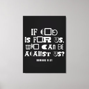 Toile Citation Biblique Inspirante Si Dieu est Pour Nous
