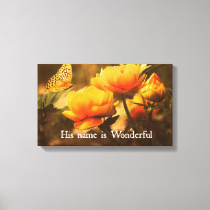 Toile Citation chrétienne inspirante : Son nom est