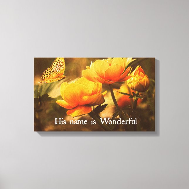 Toile Citation chrétienne inspirante : Son nom est (Recto)