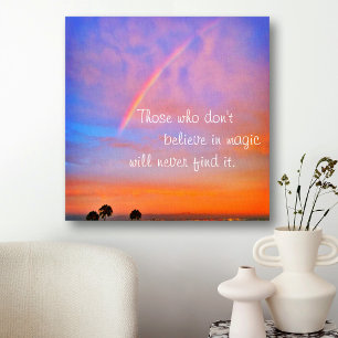 Toile Citation "Croyez en la magie" Rainbow Sunrise Phot
