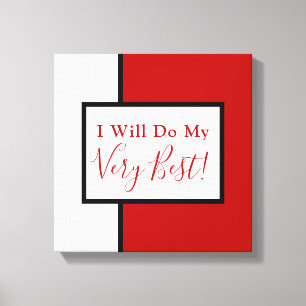 Toile Citation d'affirmation moderne Bloc de couleur Rou