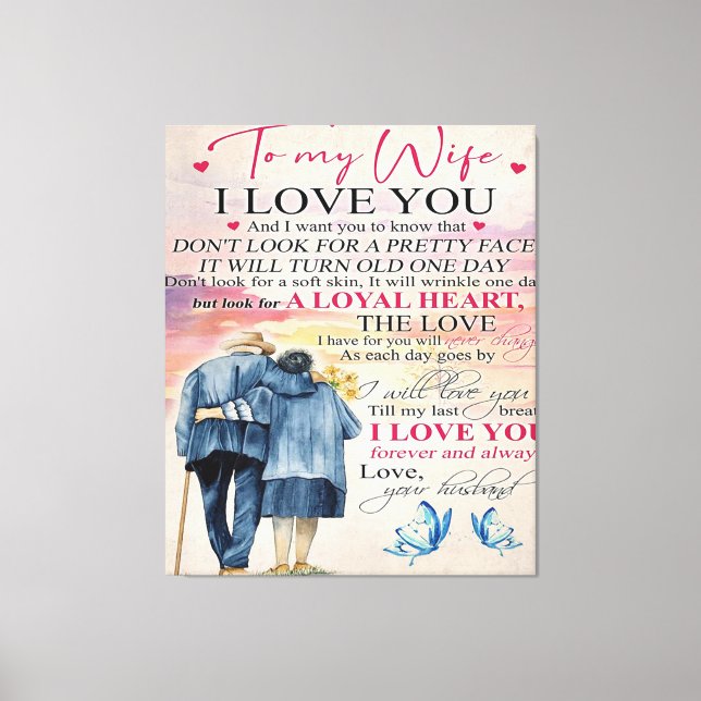 Toile Citation D'Amour Pour La Femme | Bel cadeau (Recto)