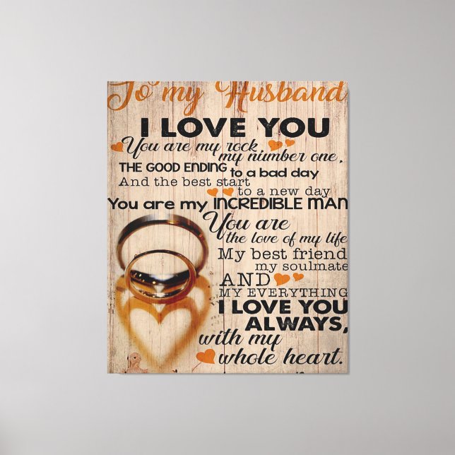 Toile Citation d'amour pour mari | Cadeau mignon pour pe (Recto)