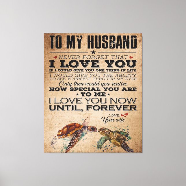 Toile Citation d'amour pour mari | Cadeau parfait en cou (Recto)