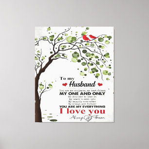 Toile Citation d'amour pour mari   Décor mignon