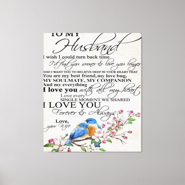 Toile Citation d'amour pour mari | Décor mignon (Recto)