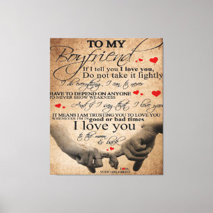 Toile Citation d'amour pour petit ami   Cadeau mignon pe