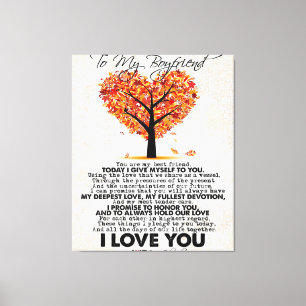 Toile Citation d'amour pour petit ami   Cadeau tendance