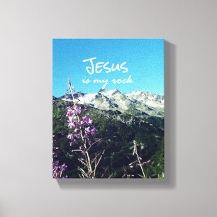 Toile Citation de Christian : Jésus est mon rocher