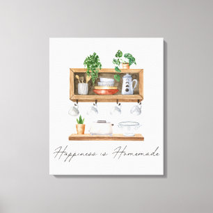 Toile Citation de cuisine à l'aquarelle Boho