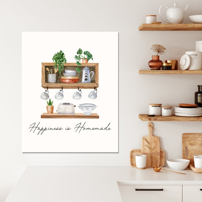 Toile Citation de cuisine à l'aquarelle Boho (In situ kitchen)