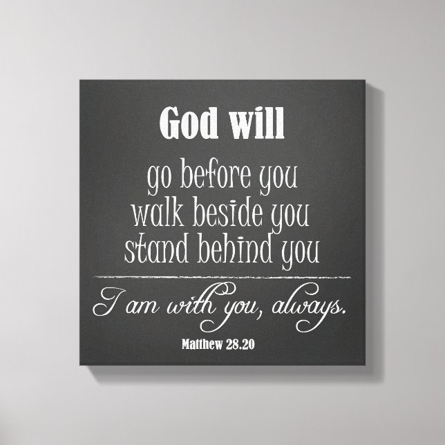 Toile Citation de Dieu Inspirationnel ; Aller, Marcher e (Recto)