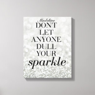 Toile Citation de durée de vie étincelante Nom personnal