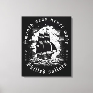 Toile Citation de marin qualifié en mer calme Bateau vin
