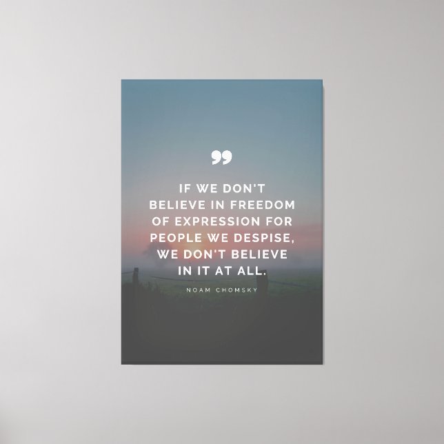 Toile Citation de Noam Chomsky sur la liberté d'expressi (Recto)
