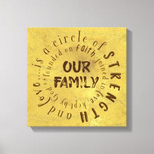 Toile Citation de notre famille : Cercle de force et d'a