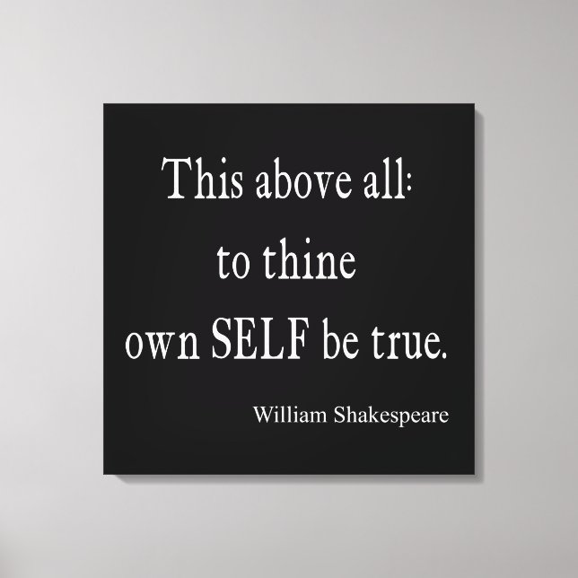 Toile Citation De Shakespeare À Votre Propre Être De Vér (Recto)