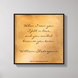 Toile Citation De Shakespeare - Je Suis Tombé Amoureux