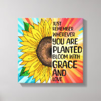 Citation et tournesol tiré à la main