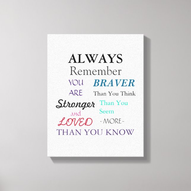 Toile Citation Inspiration Wall Art Brave (Recto)