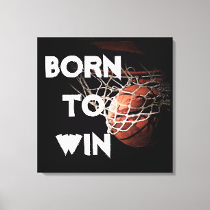 Toile Citation Motivante Disant Basketball Né pour Gagne