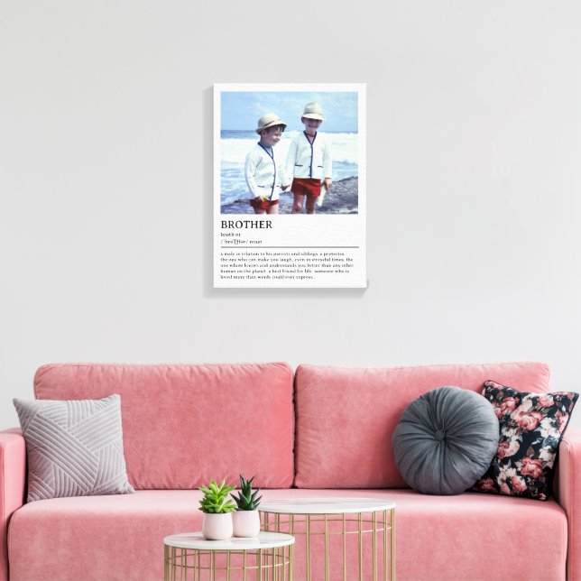Toile Citation personnalisée Brother Definition Wall Art (Insitu(Salon))