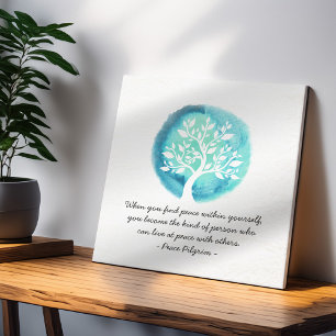 Toile Citations de méditation YOGA Elégant Aquarelle Arb