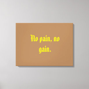 Toile Citations de motivation de GYM et marron clair