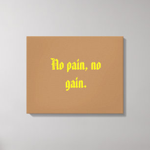 Toile Citations de motivation de GYM et marron clair