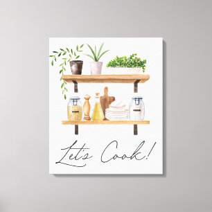 Toile Citations d'ustensiles de cuisine à l'aquarelle et