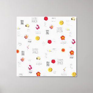 Toile Citations modernes colorées Flower Daily Fun
