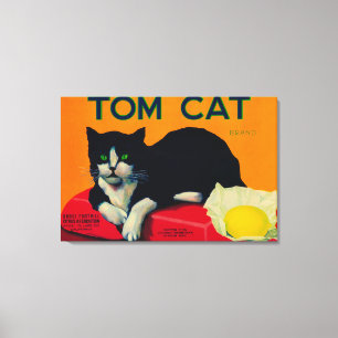 Toile Citron LabelOrosi, CA de chat de Tom