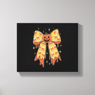 Toile Citrouille d'Halloween avec noeud papillon et maïs