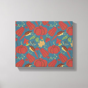 Toile Citrouille et carotte sans couture motif rouge et
