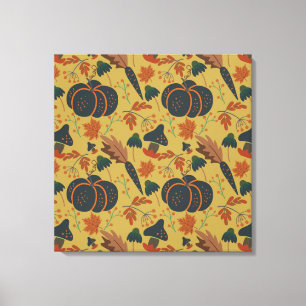 Toile Citrouilles et carottes motif sans soudure