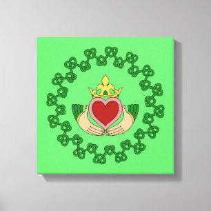Toile Claddagh et entrelacs verts