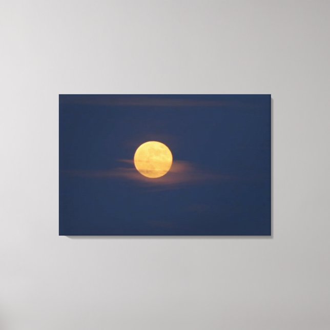 Toile Clair de lune romantique Aquarelle Œuvre d'art ori (Recto)