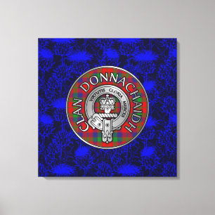 Toile Clan Donnachaidh Crest & Tartan sur Thistle