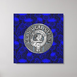 Toile Clan Gladstone Crest & Tartan sur le chardon