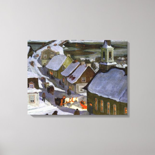 Toile Clarence Gagnon - Messe de minuit (Recto)