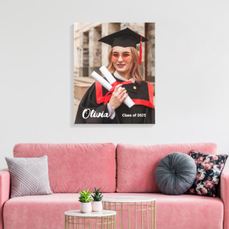 Toile Classe personnalisée de 2025 Graduation Photo Canv